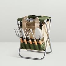 9-Piece Garden Tool Set with Folding Seat